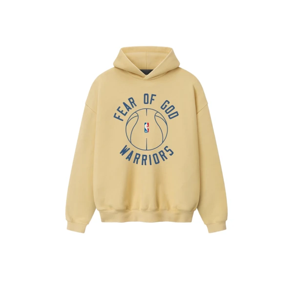 Fear of God Essentials Warriors x Barkley Hendricks 90s Hoodie in Italian Straw | Luxury Shoes 