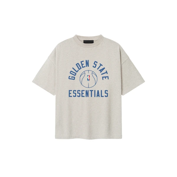 Fear of God Essentials Warriors x Barkley Hendricks 90s Tee in Heather Stone | Luxury Shoes 