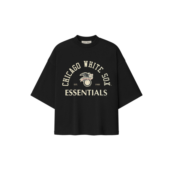 Fear of God Essentials White Sox American League Merch Tee in Black | Luxury Shoes 