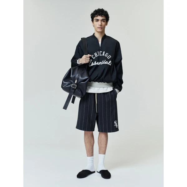 Fear of God Essentials White Sox Half Zip Pullover in Black | Sweatshirts | Luxury Shoes 