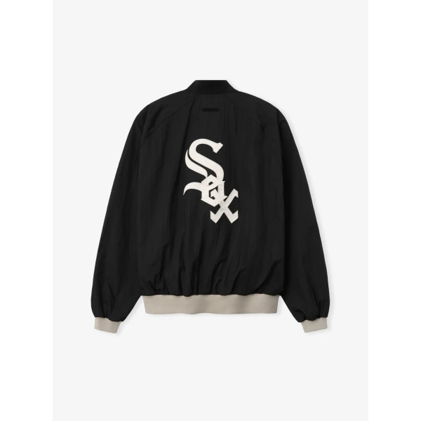 Fear of God Essentials White Sox Half Zip Pullover in Black | Sweatshirts | Luxury Shoes 
