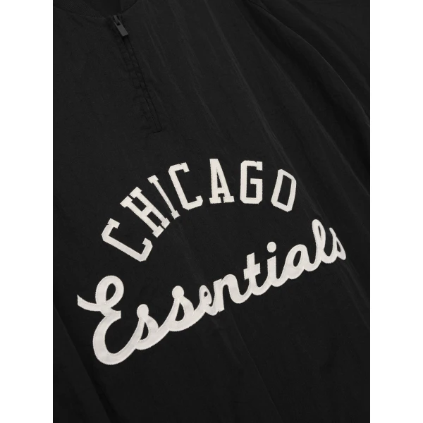 Fear of God Essentials White Sox Half Zip Pullover in Black | Sweatshirts | Luxury Shoes 