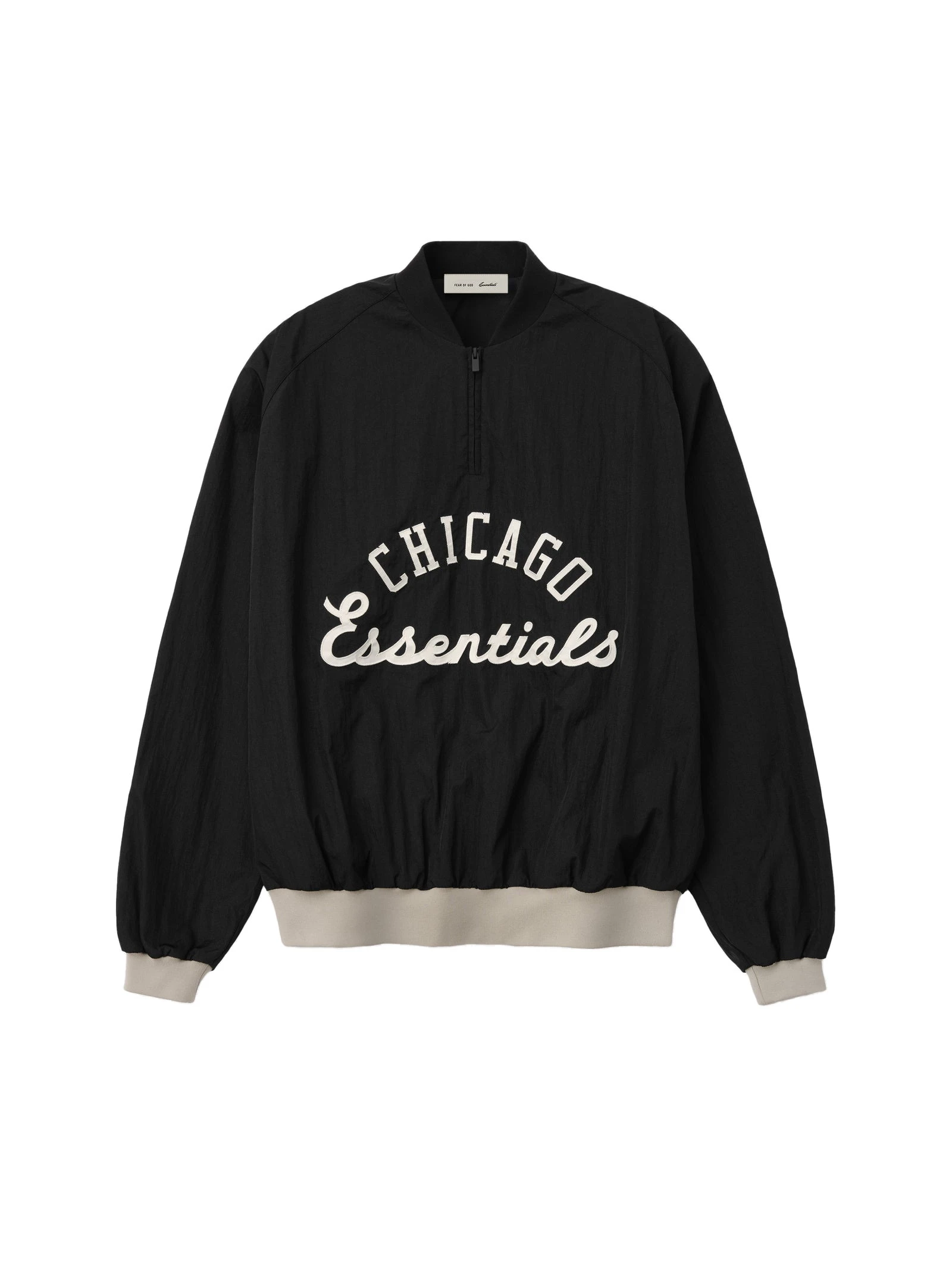 Fear of God Essentials White Sox Half Zip Pullover in Black Fear of God Essentials White Sox Half Zip Pullover in Black | Luxury Shoes