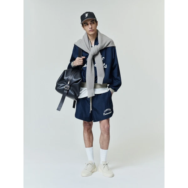 Fear of God Essentials Yankees Gym Short in Dark Sapphire | Shorts | Luxury Shoes 