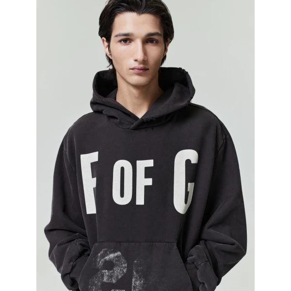 Fear of God F of G Classic Half Raglan Hoodie with Pocket in Dark Brown | Sweatshirts | Luxury Shoes 