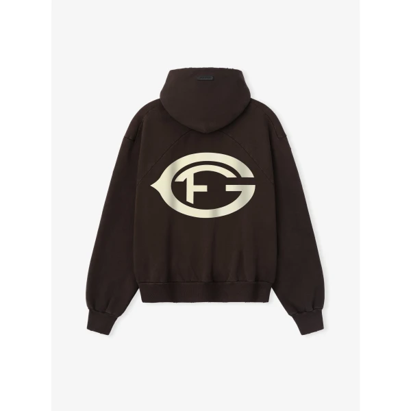 Fear of God F of G Classic Half Raglan Hoodie with Pocket in Dark Brown | Sweatshirts | Luxury Shoes 
