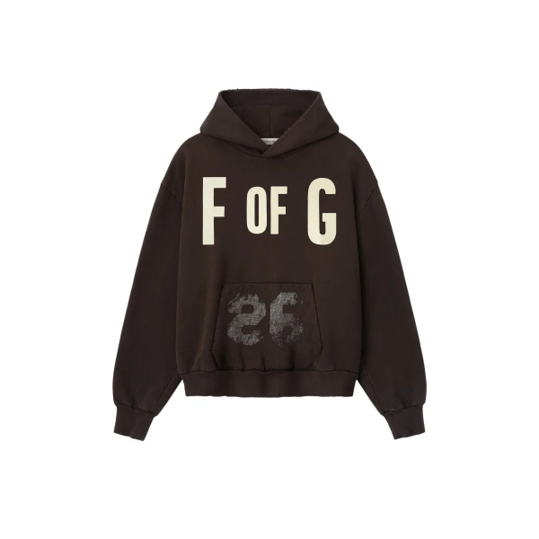 Fear of God F of G Classic Half Raglan Hoodie with Pocket in Dark Brown | Luxury Shoes 