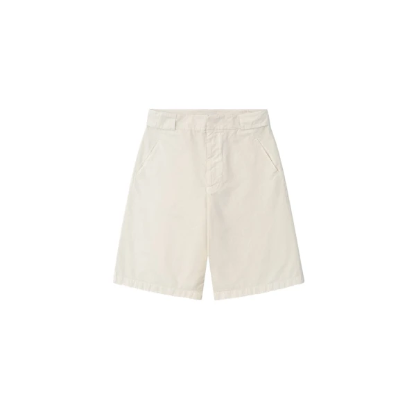 Garment Dyed Cotton Casual Short in Natural