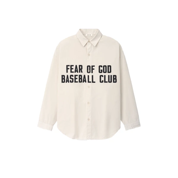 Fear of God Garment Dyed Cotton Relaxed Shirt in Natural | Luxury Shoes 