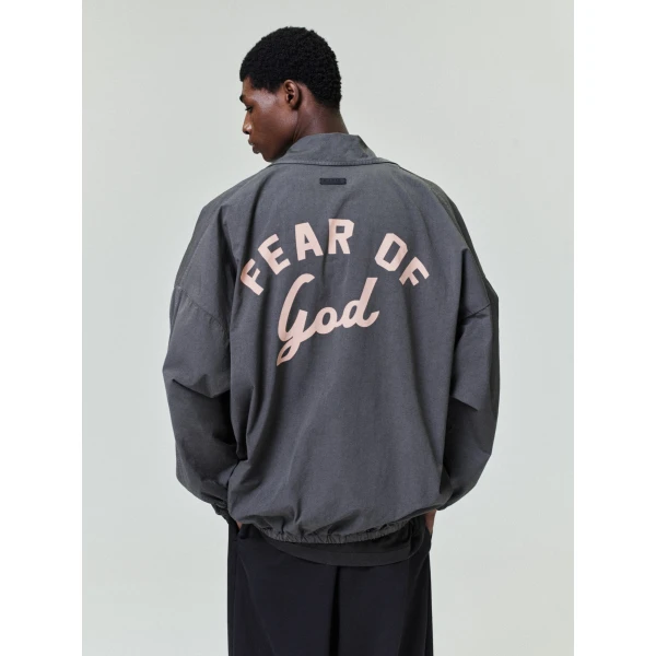 Fear of God Garment Dyed Cotton Windbreaker in Dark Grey | Men Jackets | Luxury Shoes 