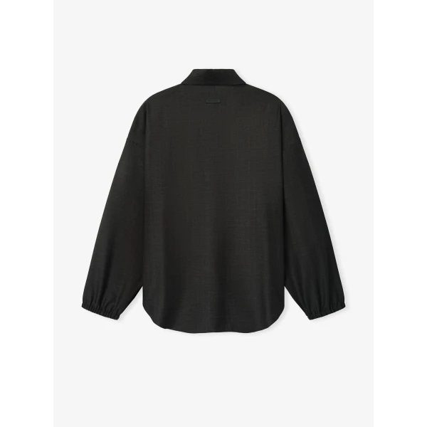 Fear of God Grey Striped Wool Elastic Cuff Shirt in Grey Striped | Men Shirts | Luxury Shoes 