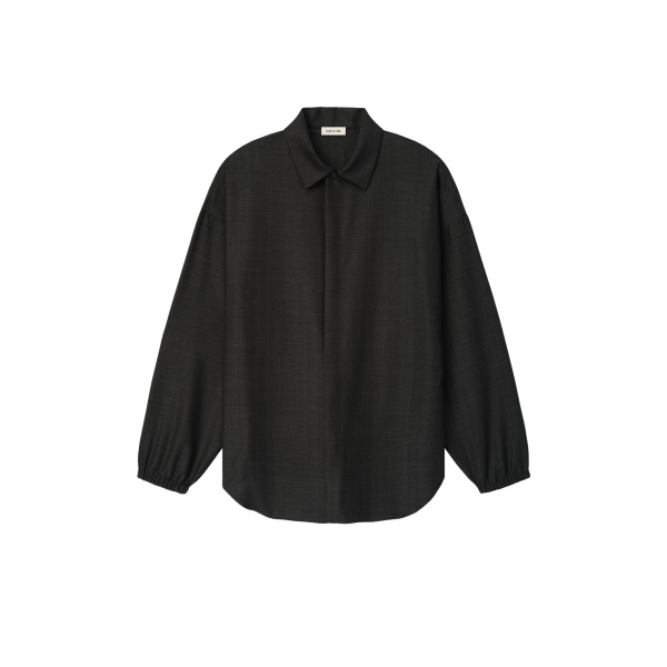 Fear of God Grey Striped Wool Elastic Cuff Shirt in Grey Striped | Luxury Shoes 
