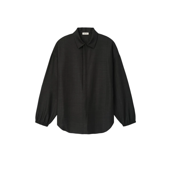Fear of God Grey Striped Wool Elastic Cuff Shirt in Grey Striped | Luxury Shoes 