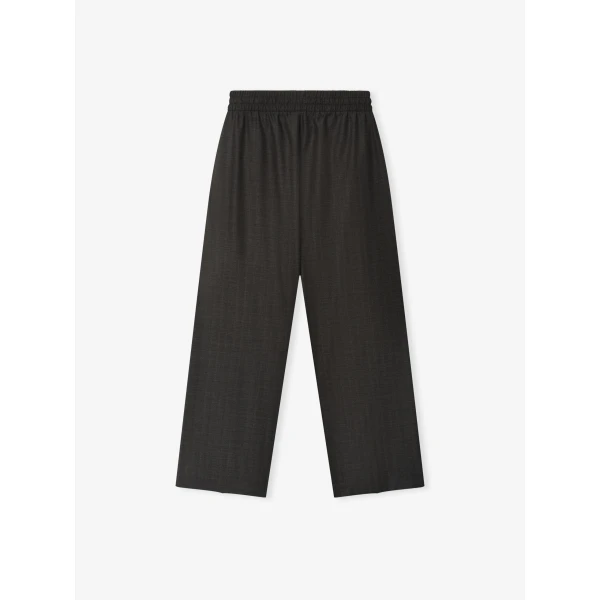 Fear of God Grey Striped Wool Wide Leg Drawstring Pants in Grey Striped | Pants | Luxury Shoes 
