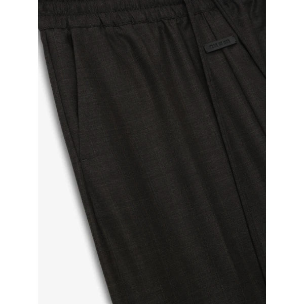 Fear of God Grey Striped Wool Wide Leg Drawstring Pants in Grey Striped | Pants | Luxury Shoes 