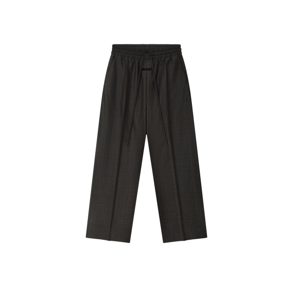 Fear of God Grey Striped Wool Wide Leg Drawstring Pants in Grey Striped | Luxury Shoes 