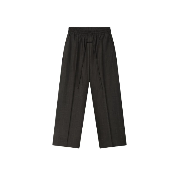 Fear of God Grey Striped Wool Wide Leg Drawstring Pants in Grey Striped | Luxury Shoes 
