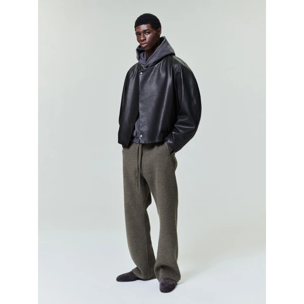 Fear of God Leather Raglan Bomber Jacket in Black | Men Jackets | Luxury Shoes 