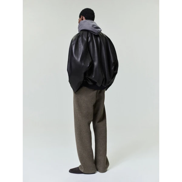 Fear of God Leather Raglan Bomber Jacket in Black | Men Jackets | Luxury Shoes 
