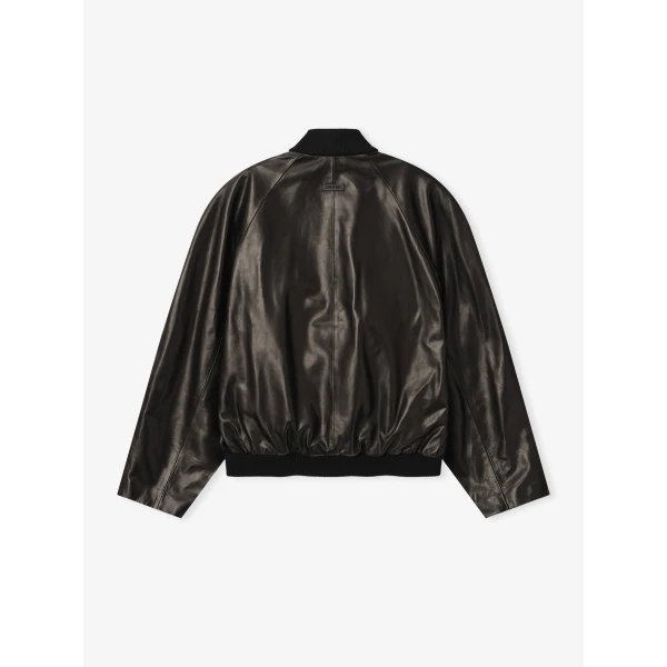Fear of God Leather Raglan Bomber Jacket in Black | Men Jackets | Luxury Shoes 