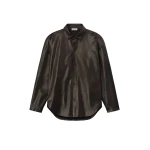 Fear of God Leather Relaxed Shirt in Dark Brown | Luxury Shoes 
