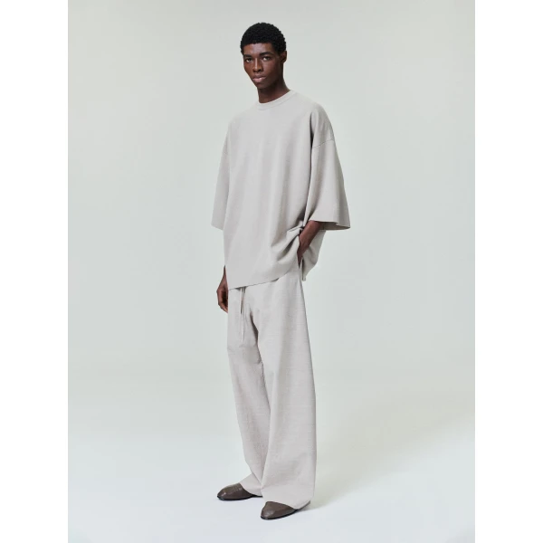 Fear of God Merino Milano Knit Tee in Dusty Beige | Men Knitwear | Luxury Shoes 