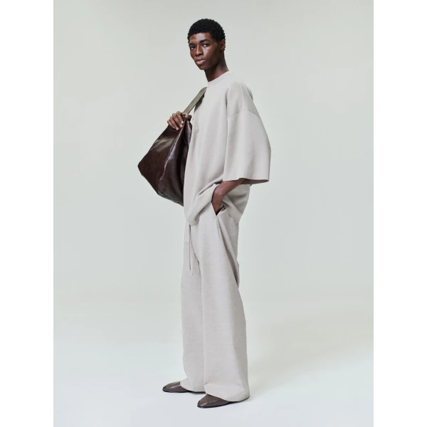 Fear of God Merino Milano Knit Tee in Dusty Beige | Men Knitwear | Luxury Shoes 