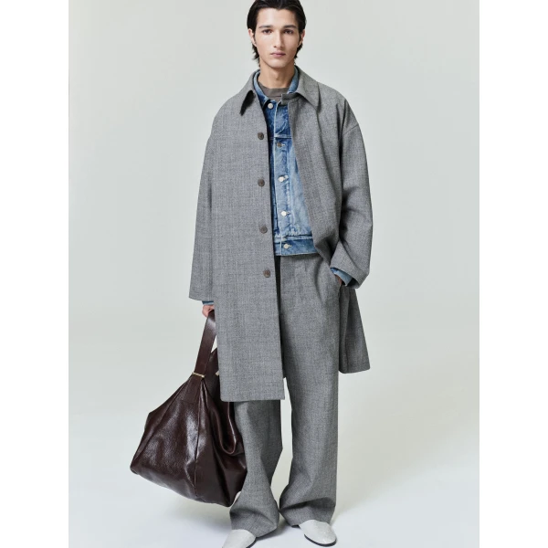 Fear of God Mouline Wool Relaxed Trench Coat in Off White and Black | Men Coats | Luxury Shoes 