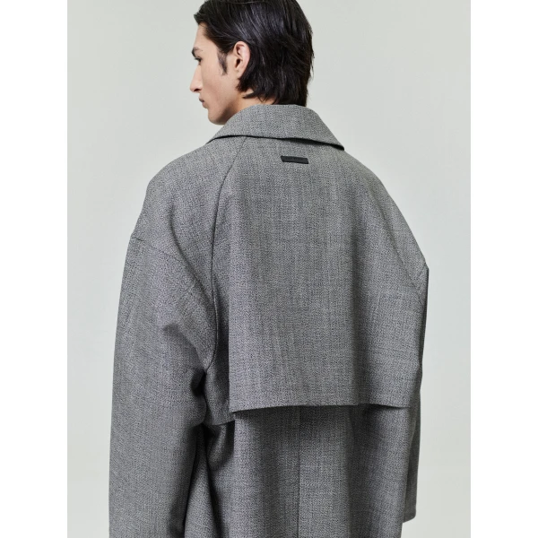 Fear of God Mouline Wool Relaxed Trench Coat in Off White and Black | Men Coats | Luxury Shoes 