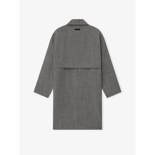 Fear of God Mouline Wool Relaxed Trench Coat in Off White and Black | Men Coats | Luxury Shoes 