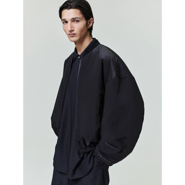 Fear of God Nylon Taffeta Padded Bomber Jacket in Off Black | Men Jackets | Luxury Shoes 