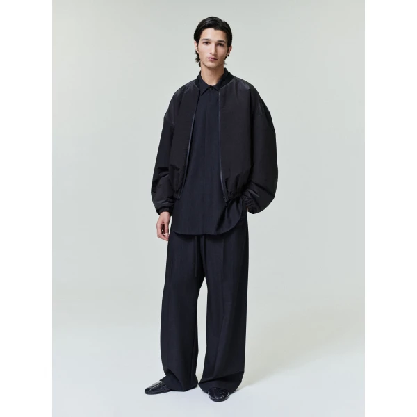 Fear of God Nylon Taffeta Padded Bomber Jacket in Off Black | Men Jackets | Luxury Shoes 