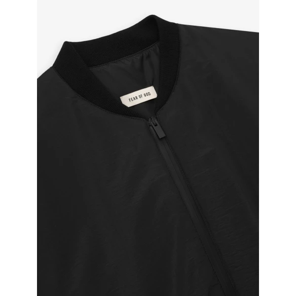 Fear of God Nylon Taffeta Padded Bomber Jacket in Off Black | Men Jackets | Luxury Shoes 