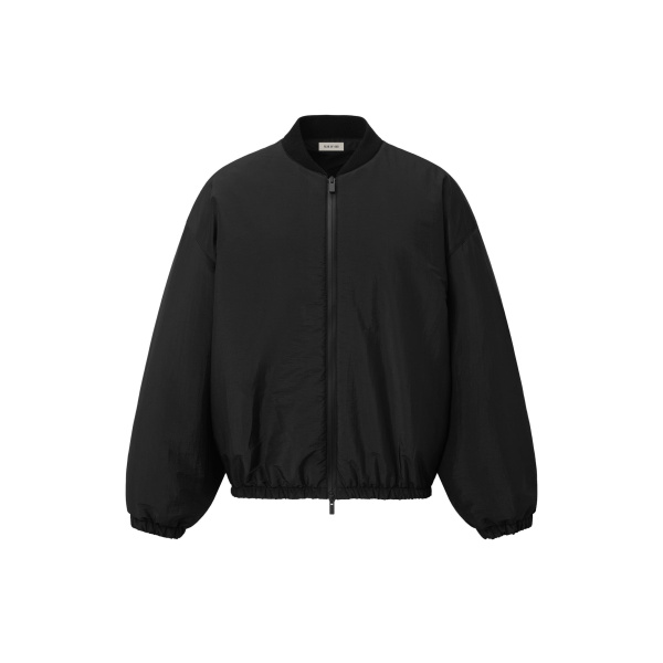 Fear of God Nylon Taffeta Padded Bomber Jacket in Off Black | Luxury Shoes 