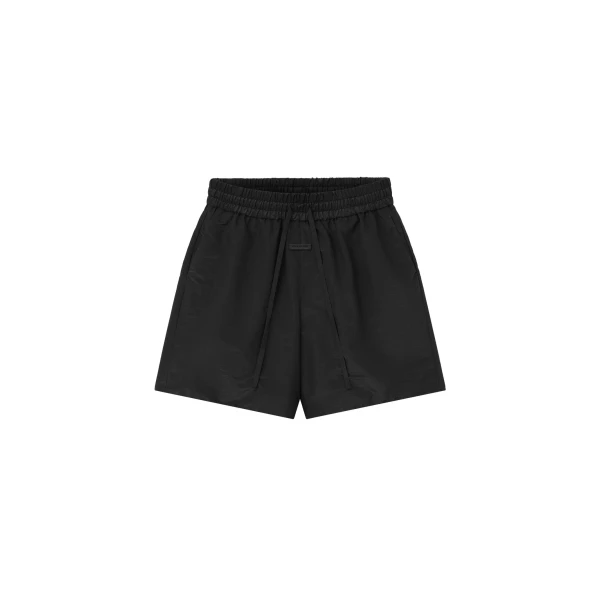 Nylon Taffeta Padded Sport Short in Off Black