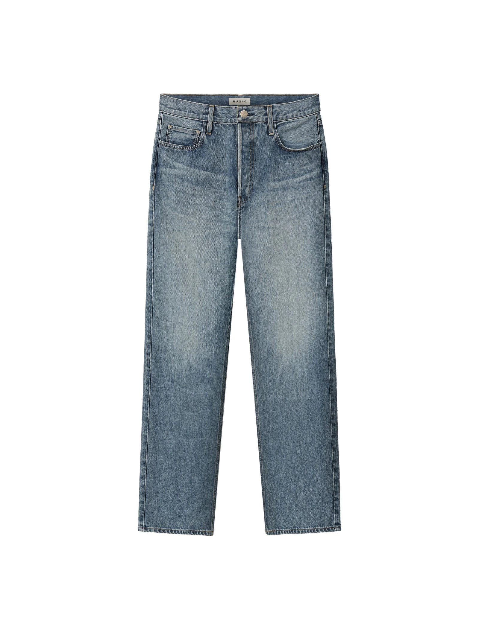 Fear of God Straight 5 Pocket Jean in Medium Indigo Fear of God Straight 5 Pocket Jean in Medium Indigo | Luxury Shoes
