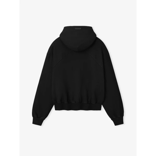 Fear of God Sunfaded Classic Half Raglan Hoodie with Pocket in Black | Sweatshirts | Luxury Shoes 