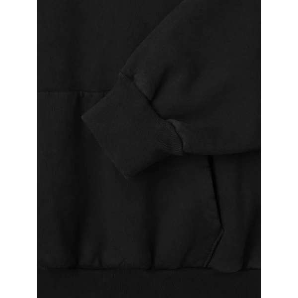 Fear of God Sunfaded Classic Half Raglan Hoodie with Pocket in Black | Sweatshirts | Luxury Shoes 