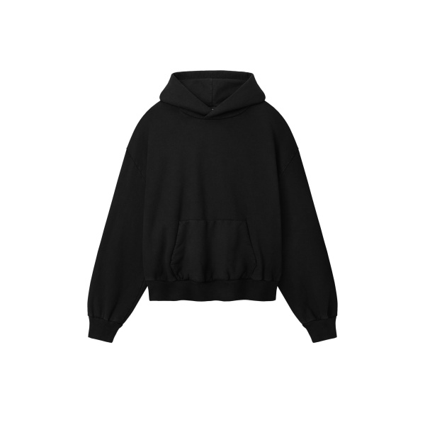 Fear of God Sunfaded Classic Half Raglan Hoodie with Pocket in Black | Luxury Shoes 