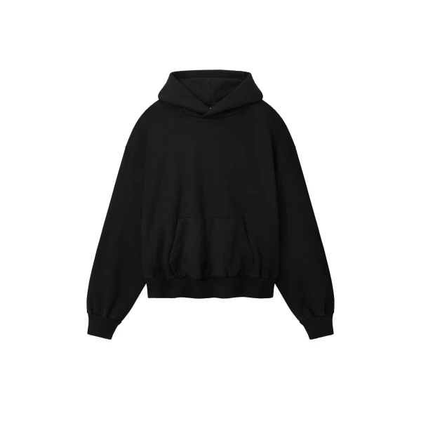 Fear of God Sunfaded Classic Half Raglan Hoodie with Pocket in Black | Luxury Shoes 