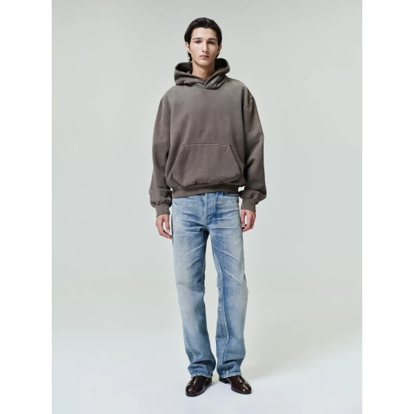 Fear of God Sunfaded Classic Half Raglan Hoodie with Pocket in Faded Brown | Sweatshirts | Luxury Shoes 
