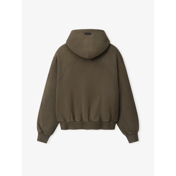 Fear of God Sunfaded Classic Half Raglan Hoodie with Pocket in Faded Brown | Sweatshirts | Luxury Shoes 