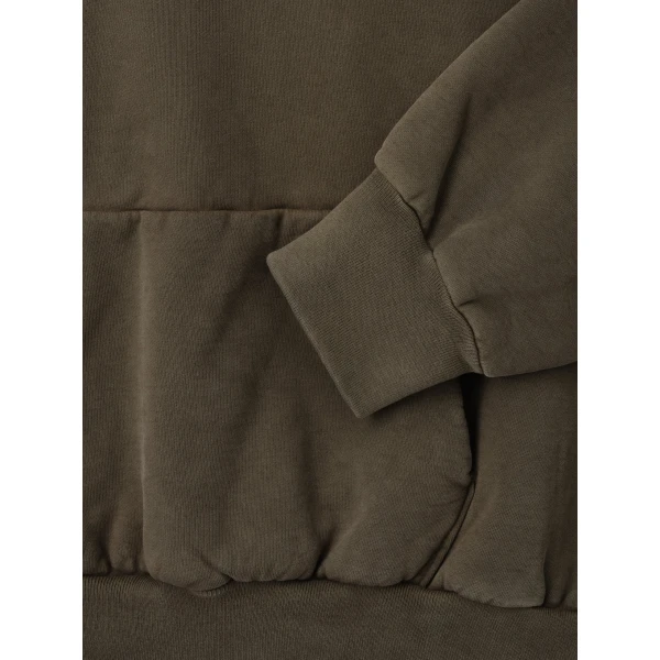 Fear of God Sunfaded Classic Half Raglan Hoodie with Pocket in Faded Brown | Sweatshirts | Luxury Shoes 