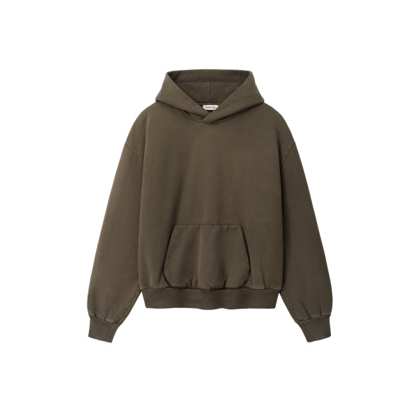 Fear of God Sunfaded Classic Half Raglan Hoodie with Pocket in Faded Brown | Luxury Shoes 