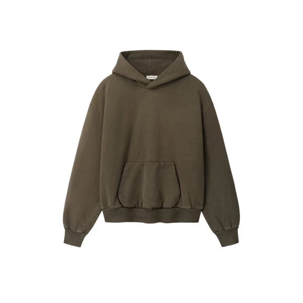 Sunfaded Classic Half Raglan Hoodie with Pocket in Faded Brown