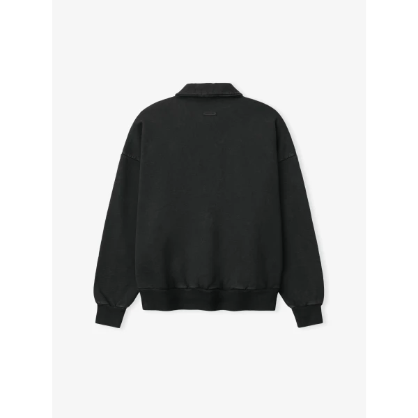 Fear of God Sunfaded Half Zip Polo Sweatshirt in Black | Sweatshirts | Luxury Shoes 