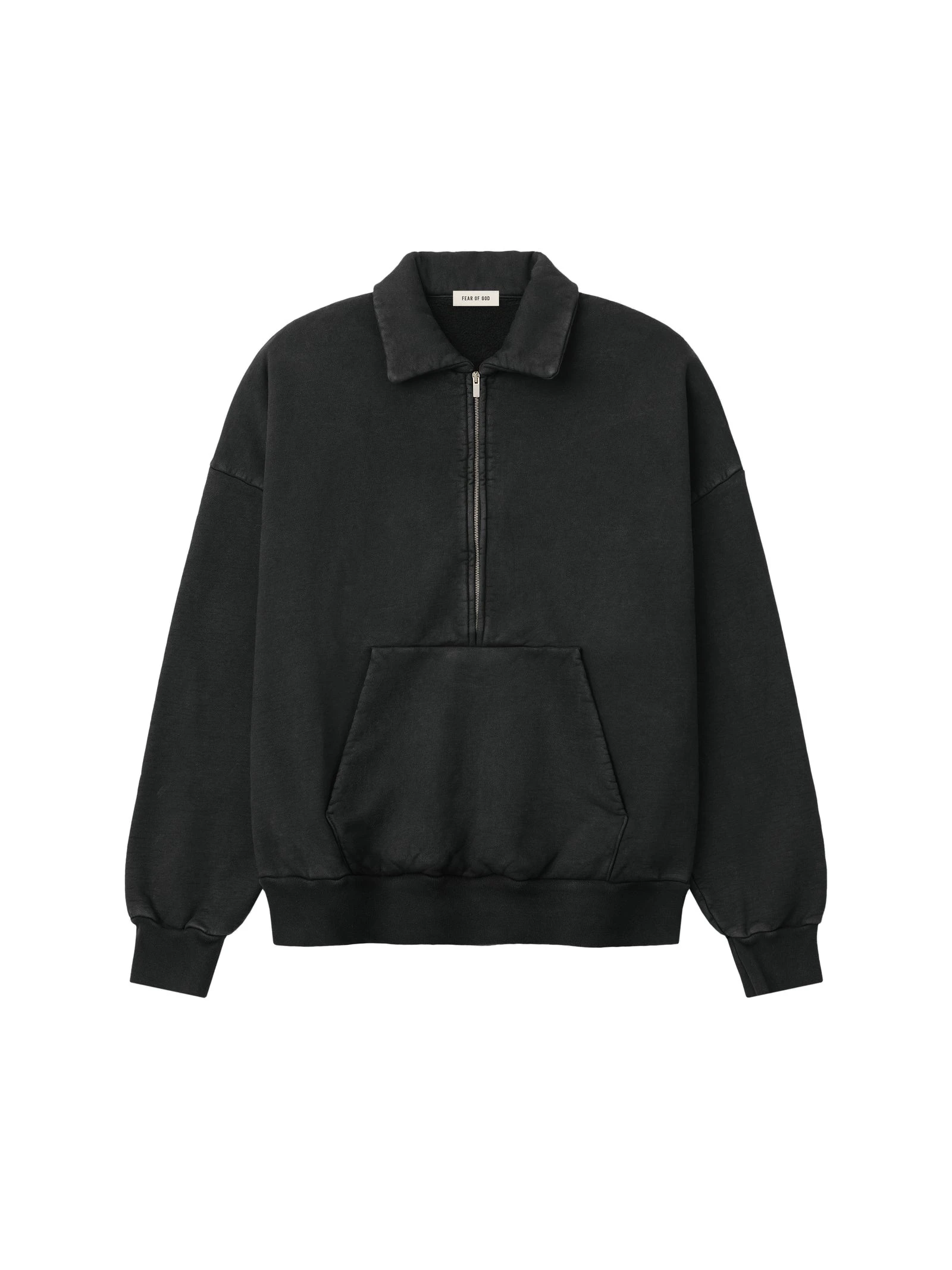 Fear of God Sunfaded Half Zip Polo Sweatshirt in Black Fear of God Sunfaded Half Zip Polo Sweatshirt in Black | Luxury Shoes