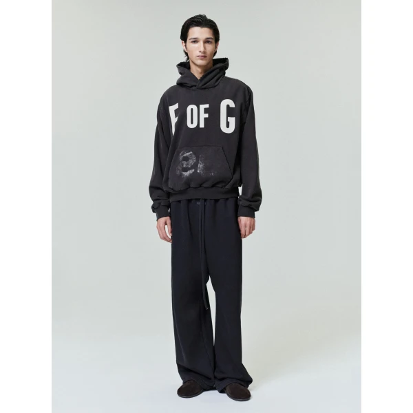 Fear of God Sunfaded Wide Leg Sweatpant in Black | Pants | Luxury Shoes 