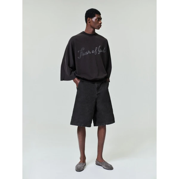 Fear of God Washed Canvas Utility Shorts in Washed Black | Shorts | Luxury Shoes 
