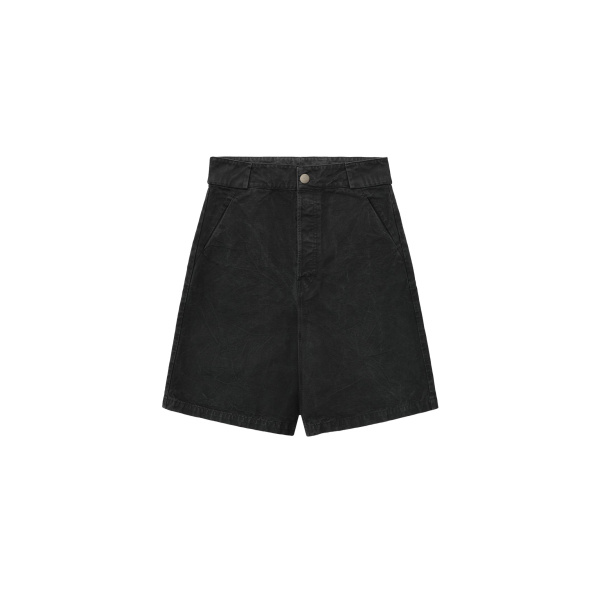 Fear of God Washed Canvas Utility Shorts in Washed Black | Luxury Shoes 